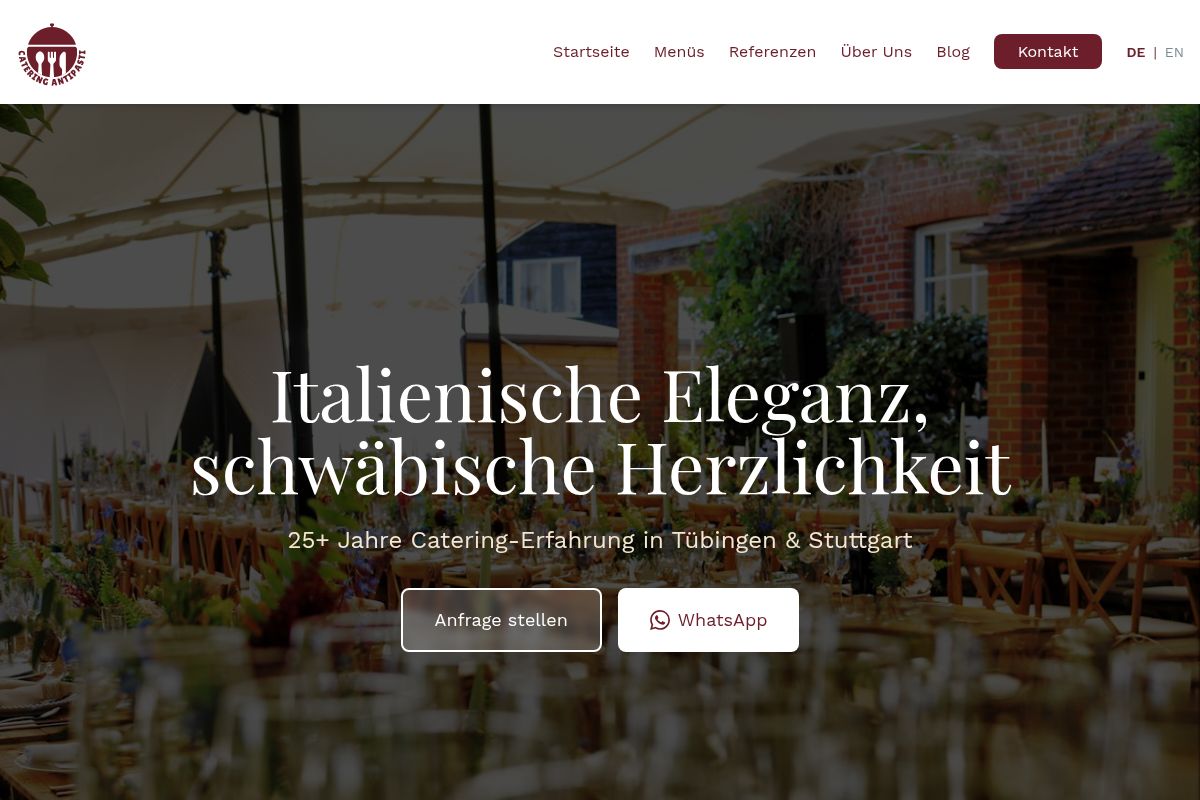 Catering Antipasti Website-Projekt